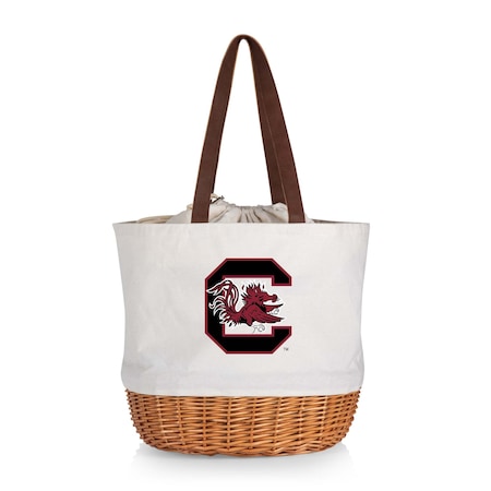 Picnic Time Family Of Brands NCAA South Carolina Gamecocks Coronado Canvas and Willow Basket Tote - Picnic Bag 203-00-187-524-0