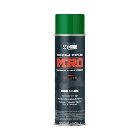 Seymour Midwest MRO Industrial High-Solids Spray Paint, SB Green, 16 oz, 3PK 6201437-3