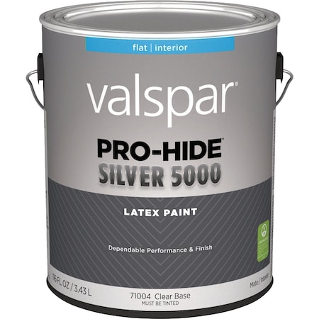 Valspar Pro-Hide Silver 5000 Latex Flat Interior Wall Paint Clear Base 1 Gal. 028.0071004.007