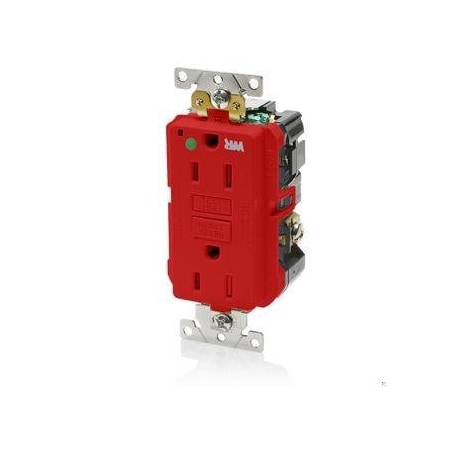 Leviton SmartlockPro GFCI 15A WR/TR/HG/PI Red GFWT1-HGR