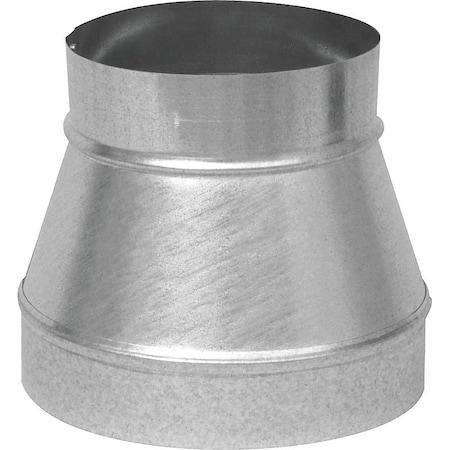 Imperial Stove Pipe Reducer, 4 x 3 in, 26 ga Thick Wall, Galvanized GV1196