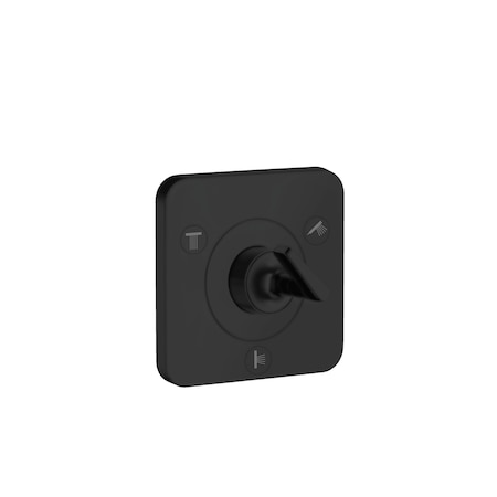 Axor Citterio E Diverter Trim Trio/Quattro 5" x 5" in Matte Black 36772671