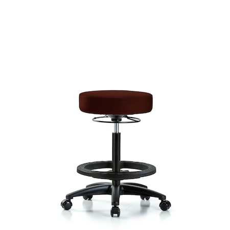 Blue Ridge Ergonomics Vin Stool without Back-High Bench Height with Black Foot RingandCasters in Burgundy Trailblazer Vin BR-VHBSO-RG-BF-RC-8569