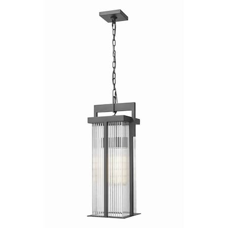 Z-Lite Fortis Sand Black 2 Light Outdoor Chain Mount Ceiling Fixture 5031CHB-BK