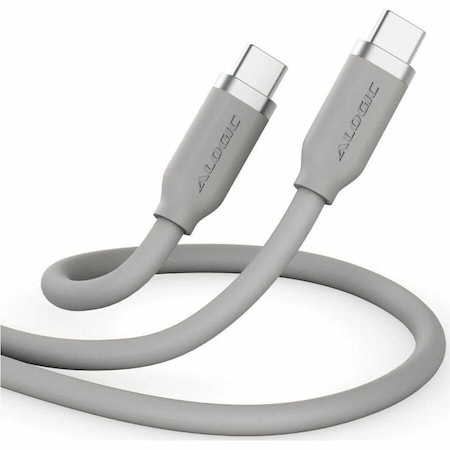 Alogic ELEMENTS SILICONE 5A/240W USB2 USB-C TO C MALE CABLE, TITANIUM GREY 2M ELSI5U2CCTG2