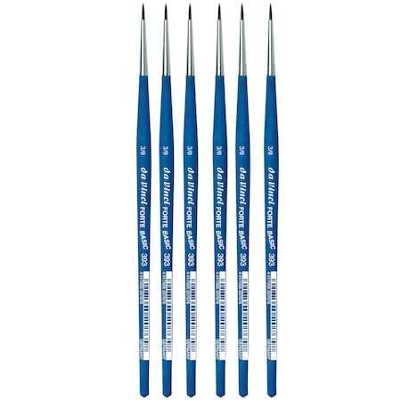Da Vinci FORTE BASIC Student Brush, Synthetic, Acrylic, Round, Series 393, Size -3, 6PK VA-393_-3