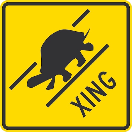 Lyle Turtle Xing (On Road), 24x24, High Intensity Prismatic, Yellow G-13111-HI_24x24