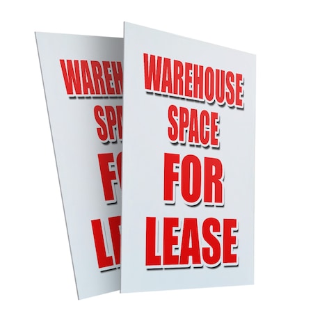 Signmission Warehouse Space For Lease, Plastic Signs Only 24 Inch x 36 Inch, Corrugated Plastic, 2PK CSB-2436-2PACK-Warehouse Space For Lease