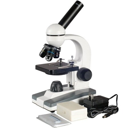 Amscope M148 Biological Science Student Monocular Compound Microscope 40X-1000X w/10pc Slide Collection M148C-PB10