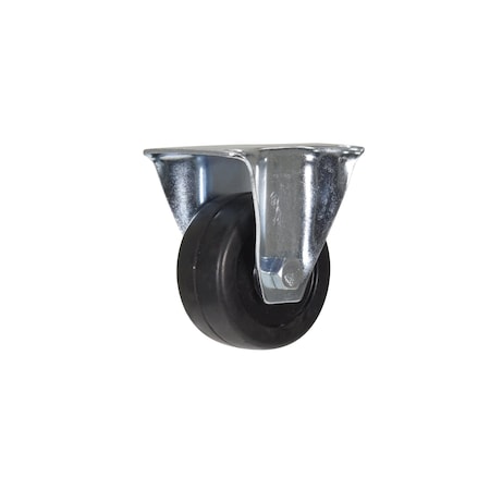 Vestil Rubber Rigid Caster 2 In. Diameter x 1 In. Width 55 Lb. Capacity Black CST-VE-2X1RU-R