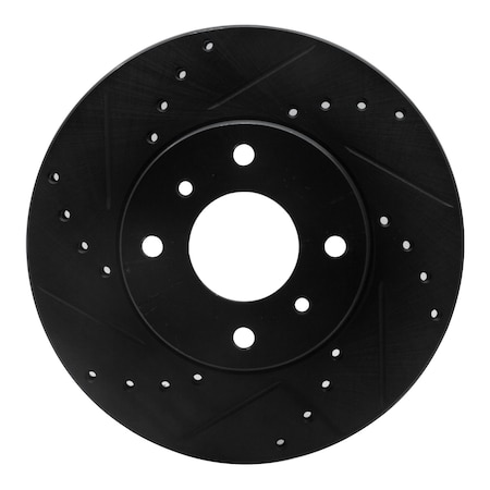 Dynamic Friction Co DFC Brake Rotor - Drilled and Slotted - Black 633-67040L