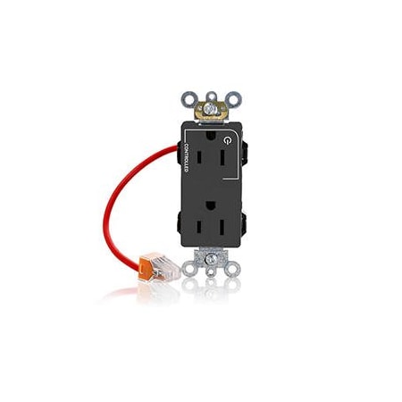 Leviton Straight Blade Receptacle, 5-15R, 15 A, 125V AC, Flush Mount, Self-Grounded M1626-1CE