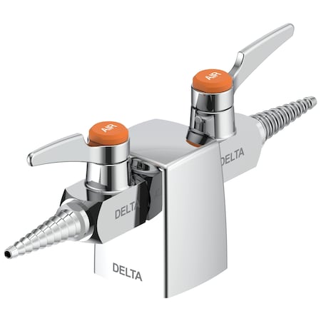 Delta Commercial W62 Series Ball Valve Deck-Mount Turret Ball Valve Hose Cocks At 180 Degrees In Chrome W6225AIR