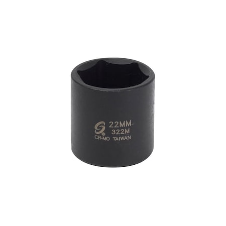 Sunex 3/8 in Drive 22Mm Impact Socket 322M