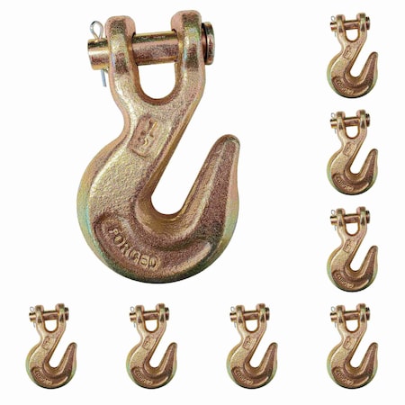Tie 4 Safe G70 1/2'' Clevis Grab Hooks Tow Chain Hook Flatbed Truck Trailer Tie Down, 8PK FH406-12-8