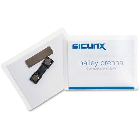 Sicurix BAU Magnetic Custom Badge Kit - Black, 20PK 67664