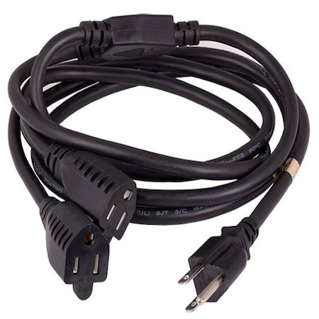 Sanoxy 6ft Power Cord Splitter Cable 16 AWG 2 NEMA 5-15R to 1 NEMA 5-15P SNX-CBL-LDR-PW114-1772