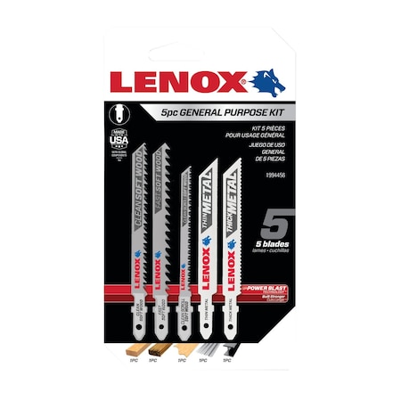 Lenox JigSawBladeSet, 5pcs, TPI:10, 14, 20, 24, 6 1994456