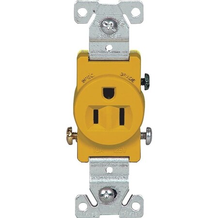 Eaton Wiring Devices Straight Blade Receptacle, 5-15R, 15 A, 125V AC, 2 Pole, 3 Wire, Flush Mount, Grounded 817V-BOX