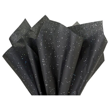 Nashville Wraps Black Onyx Glitter Tissue Paper, 20x30, 200PK GS1004