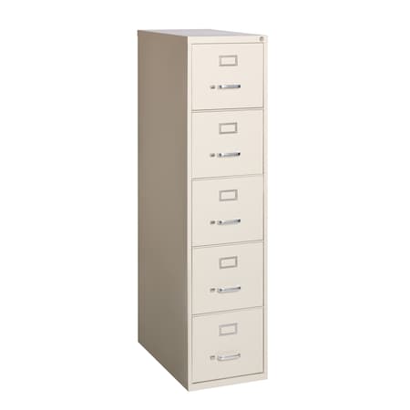 Hirsh 15" W 5 Drawer Vertical File Cabinet, Putty, Letter 17777