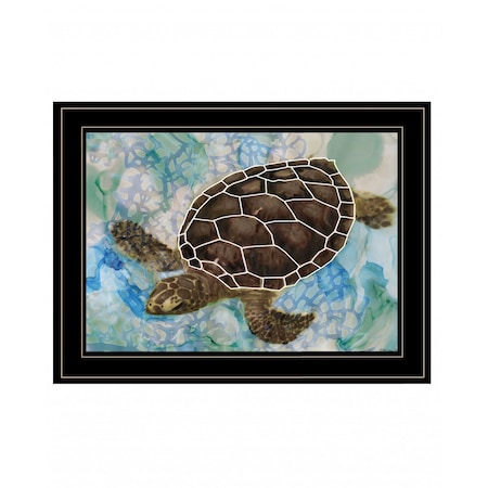 Homeroots Sea Turtles Collage II 2 Black Framed Print Wall Art 407870