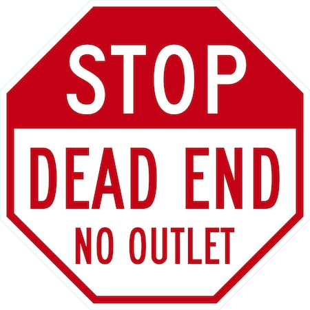 Lyle Stop, Dead End, No Outlet, 24x24, Engineer Grade, White G-13450-EG_24x24