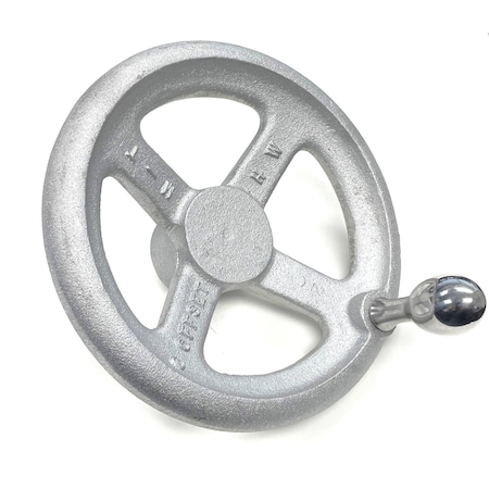 Morton Spoked Offset/Dished Type Aluminum Hand Wheel with Handle, 6in Diameter, 1-5/8inSolid Hub OHW-6A W/H30