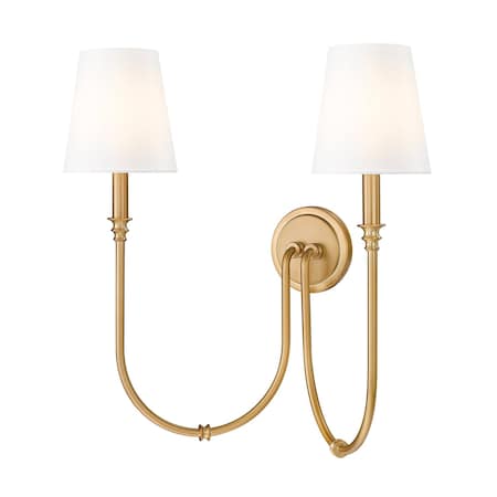 Z-Lite Jisele Rubbed Brass 2 Light Wall Sconce 4505-2S-RB