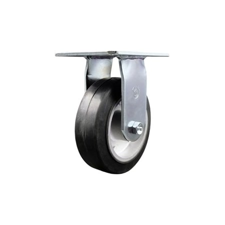 Service Caster 6 Inch Heavy Duty Top Plate Rubber on Aluminum Rigid Caster with Ball Bearing SCC-35R620-RAB