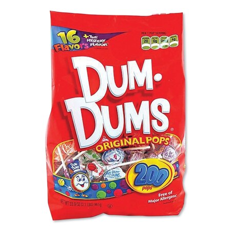 Spangler Dum-Dum-Pops, Assorted, Individually Wrapped, 33.9 oz, 200PK SPN71