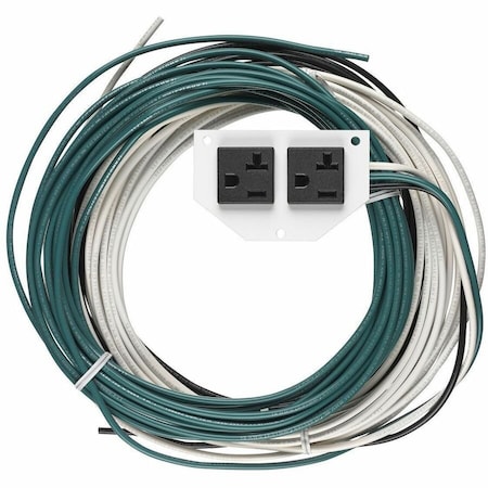 Hubbell Wiring Device-Kellems Recessed 10" Series, Sub Plate, 1/2 Perimeter, PreWired Duplex, 25' Leads S1R10PSPZ25