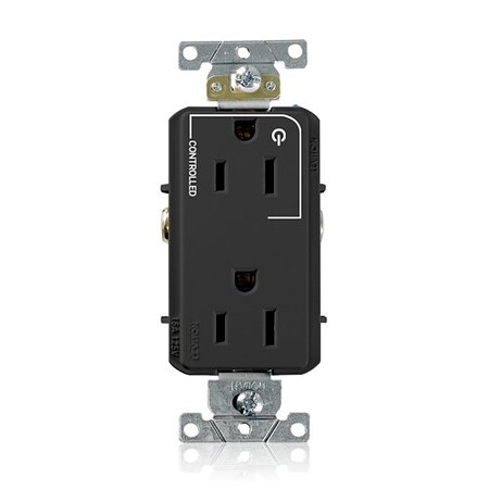 Leviton DPl Dup Rec 15A 125V 1MCtrl Self-Gr Blk 16252-1PE