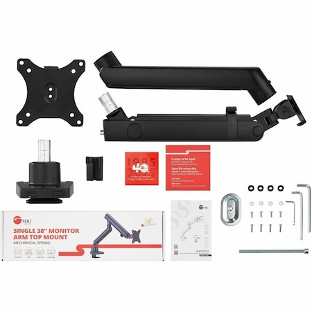 Siig Aluminum Mechanical Spring Slim Monitor Arm - Single CE-MT2T12-S1