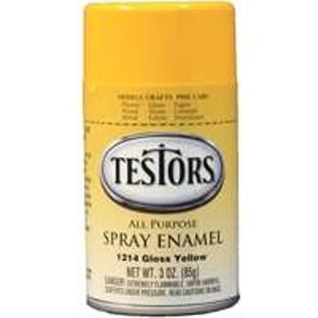 Testors Craft Spray Paint, Gloss, Yellow, 3 oz 1214T