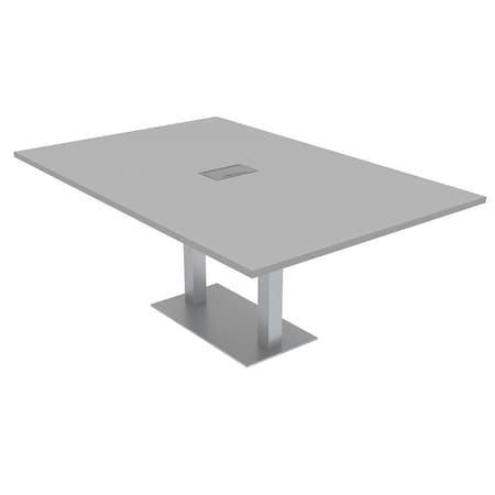 Skutchi Designs Rectangle Conference Table With Power Unit, 48 in W, 84 in L, Grey HAR-REC-48X84-DOU-U779-ESIL