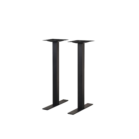 Bfm Seating Uptown, 24in End Base 2pc Bar Height, 3in Square Columns, 11 7/8in Bolt-On Top Plates- Sand Black LP-0024SQT