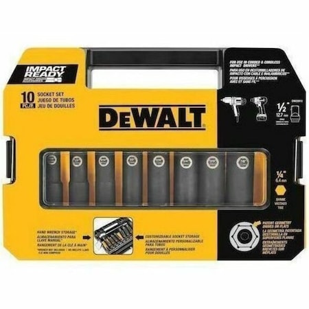 Dewalt 1/2" 10 Pc. Socket Set - IMPACT READY(R) DW22812