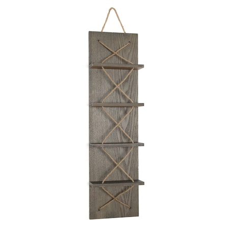 Homeroots 4" Gray Wood Entertainment Organizer 661174