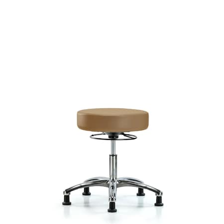 Blue Ridge Ergonomics Desk Stool, Vinyl, Chrome, Glides, Taupe BR-VDHSO-CR-RG-8584