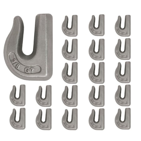 Mytee Products 20 Pcs G70 3/8in Weld On Chain Grab Hook Bucket Flatbed Trailer Wrecker Tie Down, 20PK GH-F-38G70x20