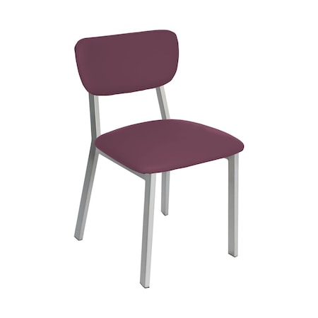 Bfm Seating Hamilton Side Chair, Grade 3 Vinyl Seat & Back - Steel Frame - Platinum Finish JS10C2016-2016PL