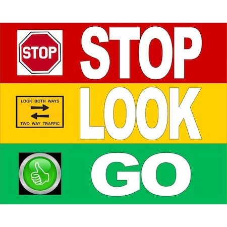 Piprd STOP LOOK GO Floor sign STSLG3024