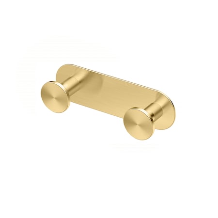 Gatco Glamour All Modern Décor 6.5" Double Robe Hook, Brushed Brass 1281B