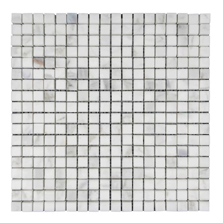 Apollo Tile Marmor 12x12 Matte White Calacatta Marble Square Mosaic Wall and Floor Tile, 5PK APLTRK8862A