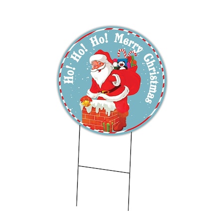Signmission Ho Ho Ho Double Sided Corrugated Plastic Circle Yard Sign C-16-CIR-DS-WS-Ho ho ho