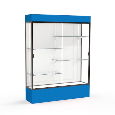 Ghent Lighted Floor Display Case 60x80x16, White, Bronze 3175WB-BZ-RY