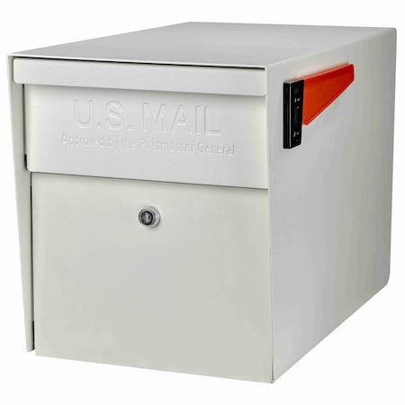 Mail Boss Locking Security Post-Mount Mailbox, Cream White, USPS Approved 805924
