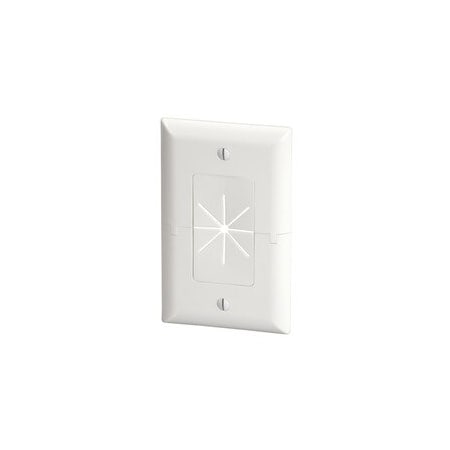 Cable Wholesale Split Plate w/ Flexible Opening, Ultra-White (title:Ultra-White Cable Passthrough Split Plate, 45-0017-UWH