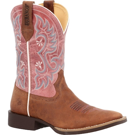 Durango Women's Western Boot, 11 M, 10 in H, Rusty Brown and Dusty Rose DRD0484